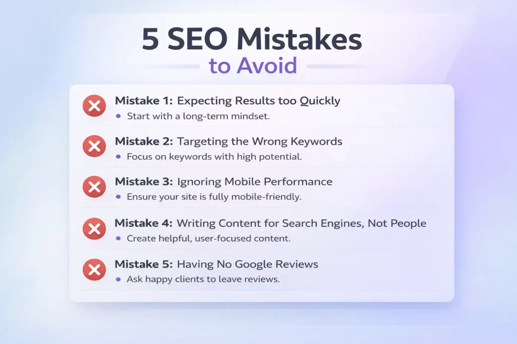Top 5 SEO mistakes made by UK small businesses
